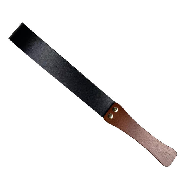 SM Paddle Spanking Paddle, Leather Paddle, Fetish Fantasy Sex Toy Role Play Accessory, with Wooden Handle, for Couples Erotic Bondage Whip