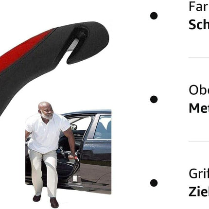 jiele Entry and Exit Aid Grab Handle, Mobility Aid for Cars, with Integrated LED Flashlight, Belt Cutter and Window Breaker, Car Cane