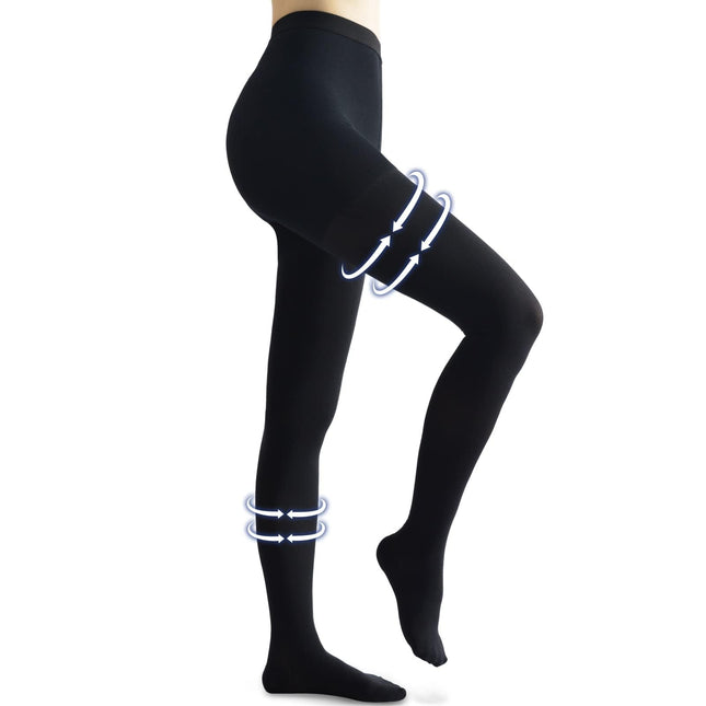 beister Medical Compression Stockings Women Long, 20-30 mmHg Support Stockings Men, Opaque Toe Wrap Compression Pants Class 2 Solid Support for Varicose Veins, Edema