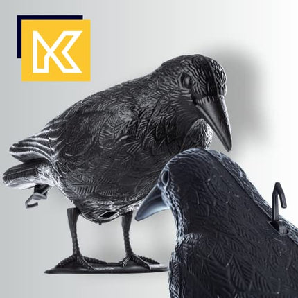 KADAX Black Raven, pigeon repellent and pigeon deterrent made of plastic, bird repellent, natural pest control, protection against annoying birds