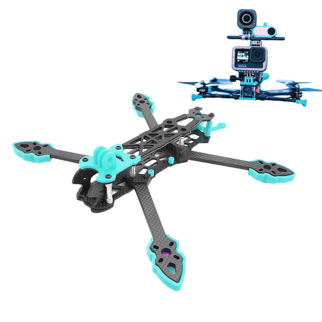 ZLXHDL FPV Drone Frame, 225mm Carbon Fiber Racing Quadcopter Frame, Professional Wheelbase for RC Drone Accessories, H-Shaped Design (Blue)