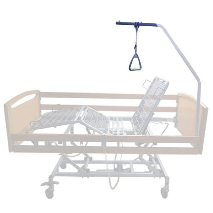 Triangular handle for bed riser, bed gallows with lifting strap and hand grip – bed handle for lifting aids, stable and adjustable, suitable for hospital bed, nursing bed