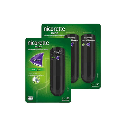 NICORETTE Spray three-pack with mint flavor – Quit smoking with nicotine spray – 1 spray replaces up to 150 cigarettes – for smoking cessation