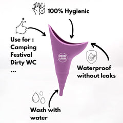 Portable Urinella for Women, Waterproof, with Hygienic Wipes for Urinating at Festivals, Outdoors, WC and Portable Toilet (Purple)