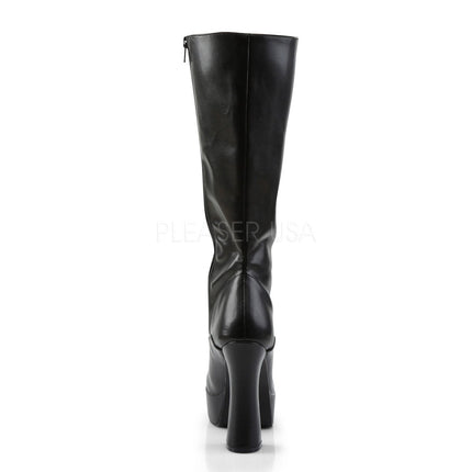 Higher-Heels PleaserUSA Platform Knee Boots Electra-2020 matte black size 41.5