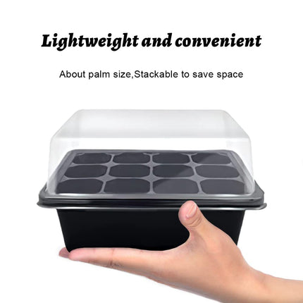 FainFun Indoor Greenhouse Propagator, 3-Piece Small Propagation Tray Set with Lid, Mini Reusable Plastic Propagation Tray, Greenhouse Set with 2 Small Garden Tools + 10 Plant Labels