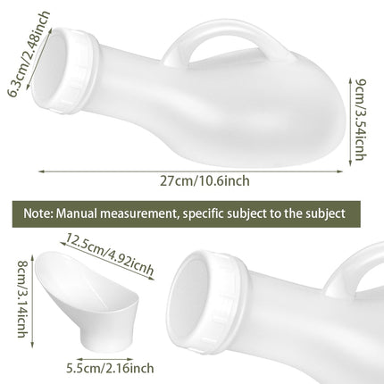 Urinal bottles for men and women, plastic urine bottle, pee bottle with screw cap, portable toilets, urinals for on the go, emergency 1000 ml