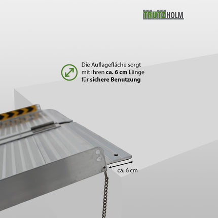TRUTZHOLM wheelchair ramp foldable 122 cm load capacity 272 kg aluminum grey ribbed access ramp