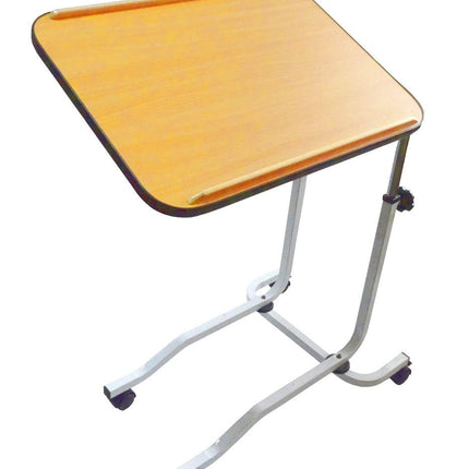 FabaCare side table, height-adjustable bedside table, nursing table on casters, very stable, table for bed with tilt, angle adjustable, brown