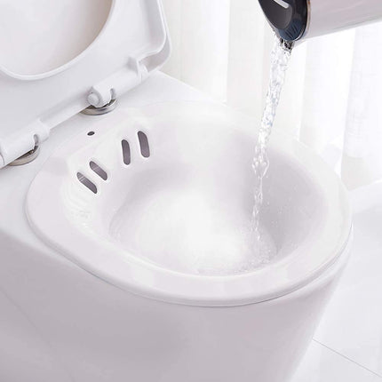 Sitz bath for the toilet - Bidet insert for the toilet - Portable sitz bath for hemorrhoid treatment, postpartum care, pregnant women and the elderly - Avoid squats (approx. 2.2 liters)
