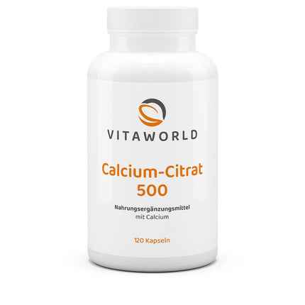 3-pack Vita World Calcium Citrate 500mg 3 x 120 Capsules Pharmacist-made Calcium Citrate Vegan