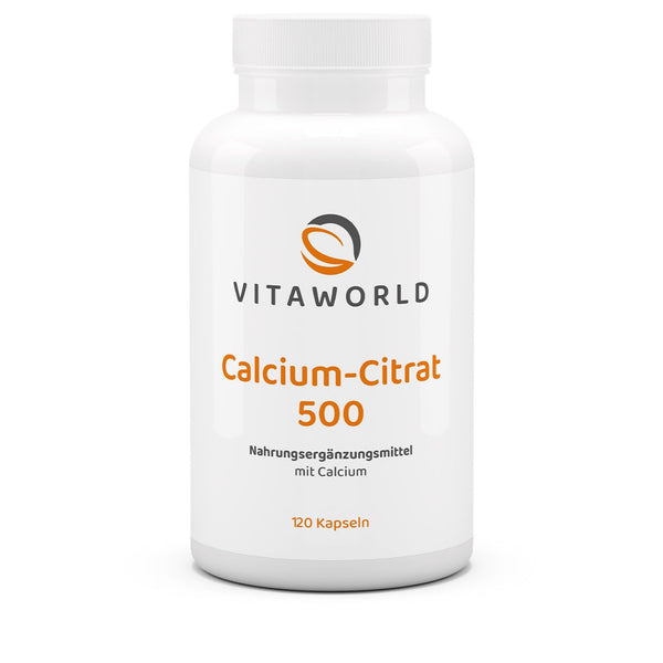 3-pack Vita World Calcium Citrate 500mg 3 x 120 Capsules Pharmacist-made Calcium Citrate Vegan
