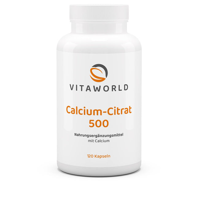 3-pack Vita World Calcium Citrate 500mg 3 x 120 Capsules Pharmacist-made Calcium Citrate Vegan