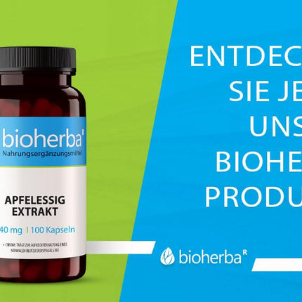Apple cider vinegar capsules – 100 capsules 340 mg per capsule with chromium laboratory tested by BIOHERBA PZN 19642818