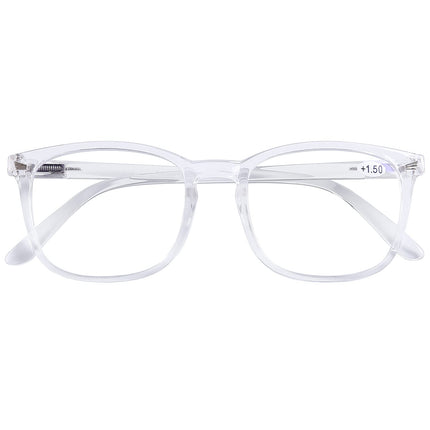 DOOViC Blue Light Filter Computer Glasses Transparent/Square Frame Large Computer Glasses Non-Prescription for Men/Women 0.0