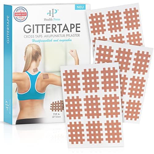 Health Press® Grid Tape Cross Tape – Size Type A 180 pieces – Grid plasters for acupressure – Acupuncture plasters with detailed e-book instructions for download – Acupressure plasters