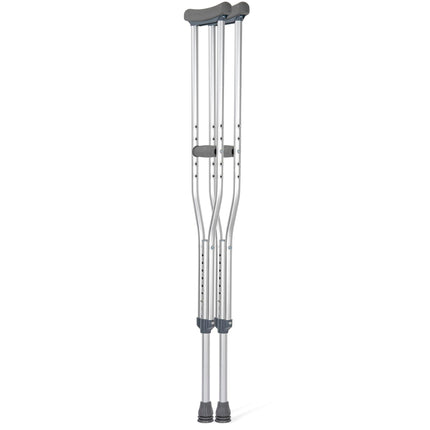 IBVIVIC Forearm Crutches (2 Pack), Large Size, Forearm Crutches Height-Adjustable Crutches for Adults up to 150 kg, Walking Aid Crutches Adjustable Handles, Gray