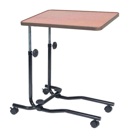 Bed and chair table with wheels