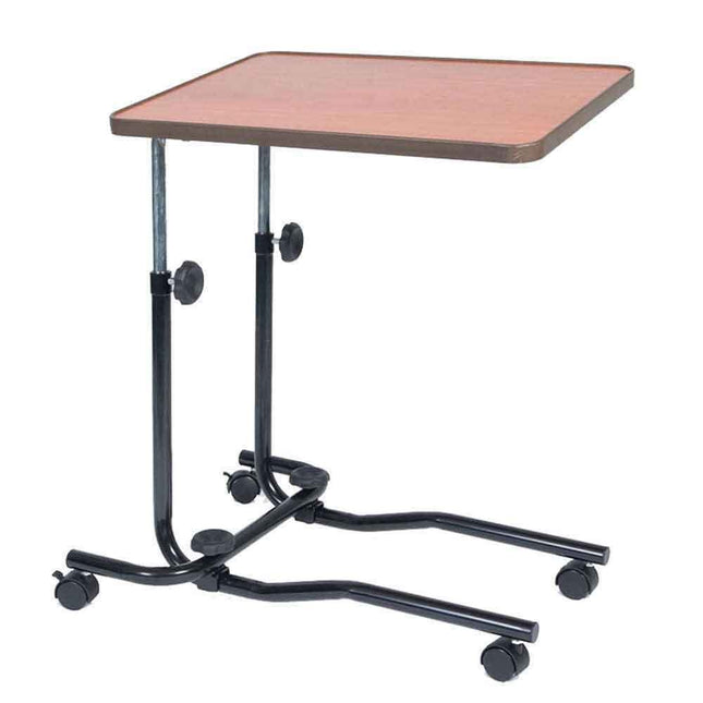 Bed and chair table with wheels