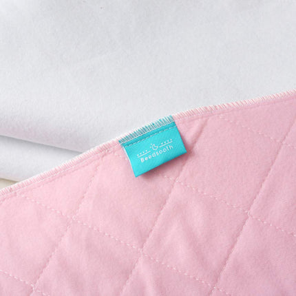 Beedsooth Set of 2 Waterproof Washable Incontinence Pads 70×90cm, Breathable Absorbent Fleece Softness Incontinence Pad for Children or Adults, Pink