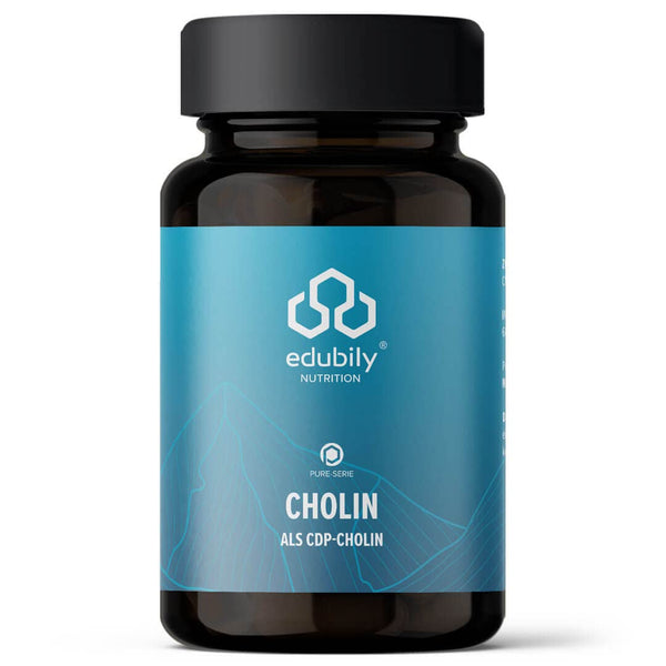 edubily nutrition® Choline - 500mg CDP-Choline from Cognizin® per capsule - high bioavailability - 60 capsules in amber glass