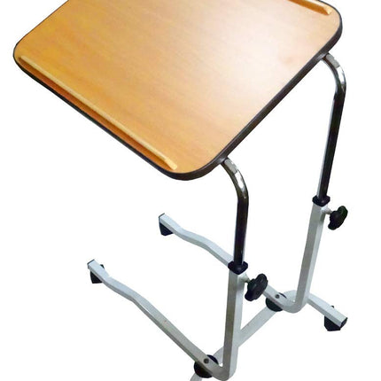 FabaCare side table, height-adjustable bedside table, nursing table on casters, very stable, table for bed with tilt, angle adjustable, brown