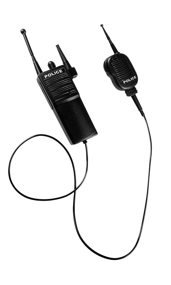 Boland 00486 - Walkie-Talkie Police, One Size, Black and White, Plastic, Radio for Police Officer, Toy, Accessory for Mardi Gras, Carnival, Theme Party, Costume, Disguise