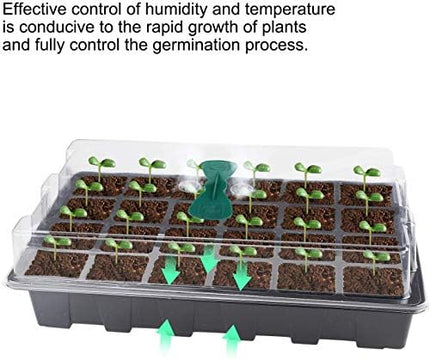Richaa 5 pieces 120 cells cultivation set mini cultivation greenhouse small plants indoor greenhouse cultivation set cultivation tray with lid room greenhouse windowsill for indoor