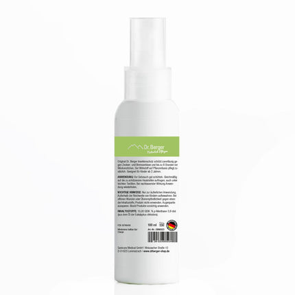 Dr. Berger Insect Repellent [VEGAN] Mosquito Repellent | Protection against ticks, mosquitoes, midges, and horseflies | Skin spray also suitable for children - Natural protection against mosquito bites | Mosquito spray