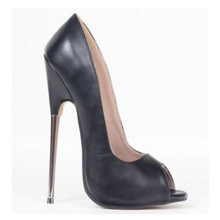 RJXGECUF High Heels 18CM Super High Metal Stiletto,black-Matte-46