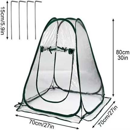 Morricho Pop Up Greenhouse Small Wintering Tent for Plants Frost Protection, Indoor Greenhouse, Mini Greenhouse, Plant Tent for Wintering (70 x 70 x 80 cm)