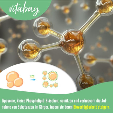 Vitabay Nattokinase Capsules High Dose 20,000 FU - Liposomal &amp; Vegan - 180 Nattokinase Capsules - Enzyme Natto Fermented Soybeans - Nattokinase High Dose Tablets Natokinase L