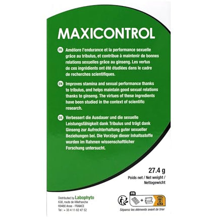 Labophyto MaxiControl Delay Capsules – Supplements for maximum self-confidence and long-lasting intimacy – natural dietary supplement for men who want more – 60 capsules