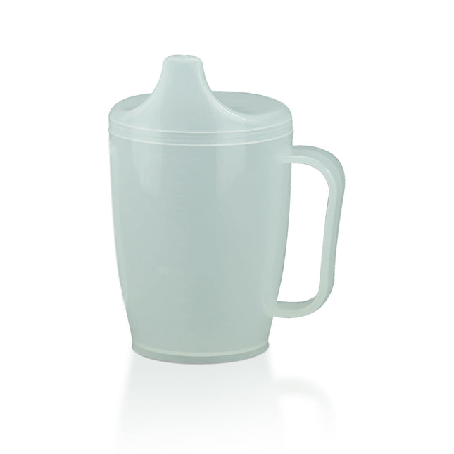 HaseMed Drinking Cup with Handle &amp; Spout (1 Piece) – Ergonomic cup for safe drinking without spills, ideal for seniors &amp; people with limited hand function – Robust &amp; durable, 12 mm
