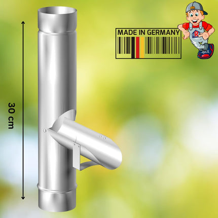 SAREI downpipe flap galvanized DN 100 rainwater flap with sieve tightness and efficient operation of the gutter system for gutter size, aluminum, nominal diameter 100