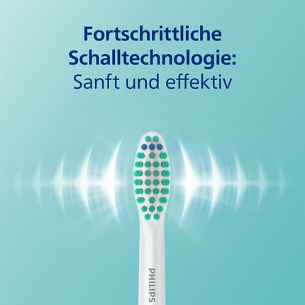 Philips Sonicare 3100 electric toothbrush, sonic toothbrush, pressure control and timer, white, two-pack, model HX3675/13