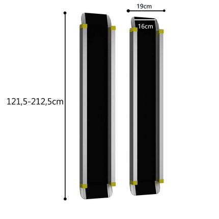 COSTWAY 2 x wheelchair ramps up to 270 kg, 121.5-212.5 cm, telescopic ramp with anti-slip surface, telescopic ramp pair aluminum, non-slip loading ramp, aluminum ramp