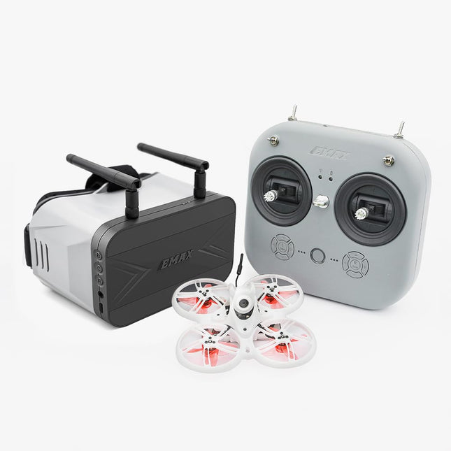 EMAX Tinyhawk 3 Plus Drone RTF Kit Ready To Fly FPV Analog Drones Mini Racing Quadcopter with Goggles and E8 Radio Transmitter for Kids Adults and Beginners