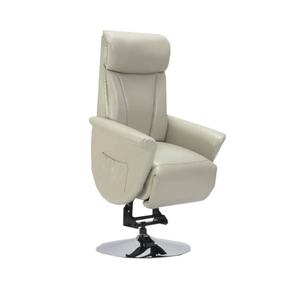 Sime MT-P2 ADJUSTABLE electric recliner with 2 motors, independently adjustable backrest and footrest, steel base, swivel chair, beige leather