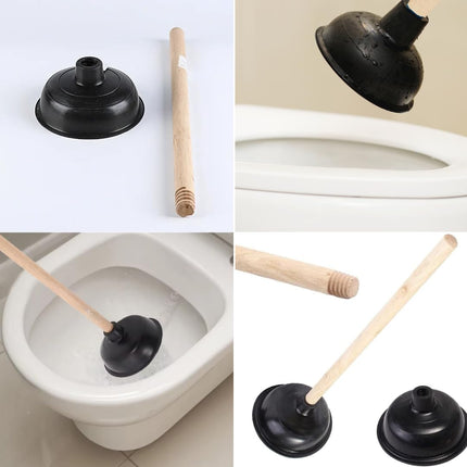 PARENCE.- Toilet suction cup for blockage cleaning - Effective and durable with natural wooden handle, ideal for cleaning clogged toilets and pipes