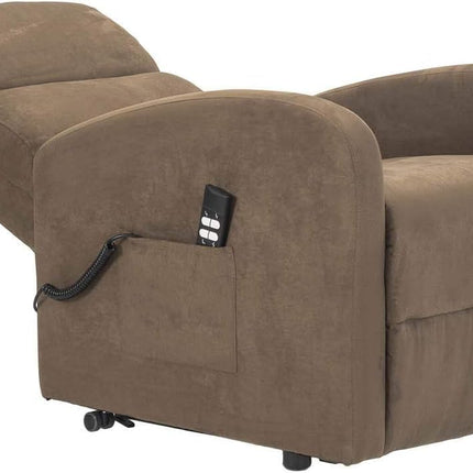 POLTRONE ITALIA Jessica 2 Motors PERSONALIZED recliner chair with medical device 4 wheels micro spring seat fluffy brown
