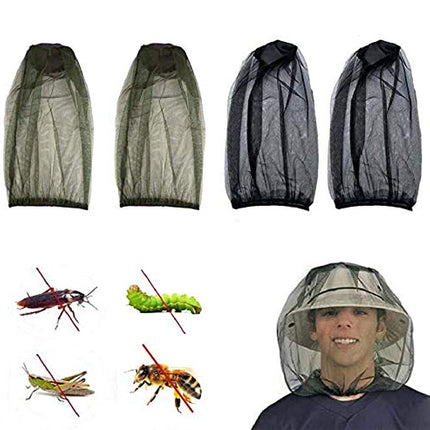 JINXM 4 Pack Mosquito Head Net Fine Mesh for Beekeeping Outdoor Hiking Camping Fishing