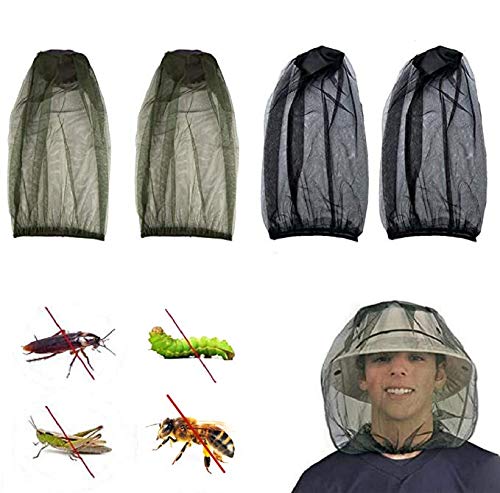 JINXM 4 Pack Mosquito Head Net Fine Mesh for Beekeeping Outdoor Hiking Camping Fishing