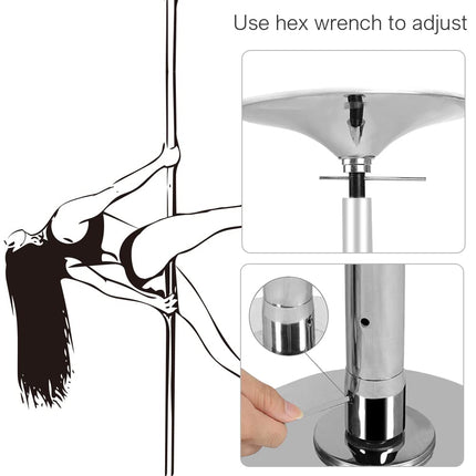 Roluck Pole Dance Pole, 45 mm Diameter Adjustable Length Professional Pole Dance Set, Portable Removable Table Dance Strip Pole with Static + Spinning Function Roluck…