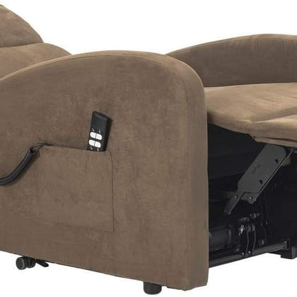 POLTRONE ITALIA Jessica 2 Motors PERSONALIZED recliner chair with medical device 4 wheels micro spring seat fluffy brown
