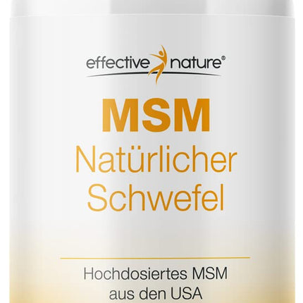 MSM natural sulfur - 120 high-dose tablets for 1 month - 4000 mg pure, high-quality MSM from the USA - No additives and vegan