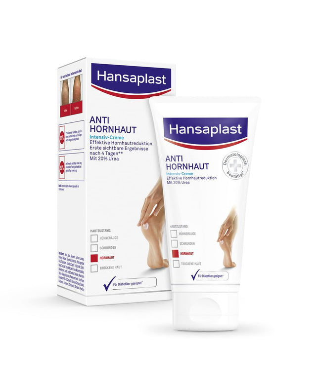 Hansaplast Anti Callus Intensive Cream (75 ml), foot cream for removing calluses, moisturizing callus cream cares for very dry skin with urea