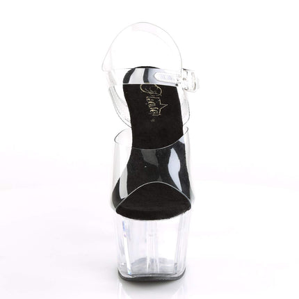 Pleaser ADORE-708 Women's Platform High Heels, Black/CLR/CLR, EU 44 (US 13)