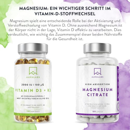 Vitamin D3 K2 high dose with virgin olive oil - Vitamin D high dose 2000 IU + Vitamin K2 MK7 100μg - Sunshine vitamins Vitamin D K2 GMO-, gluten- and lactose-free 180 Vitamin D3 K2 capsules high dose