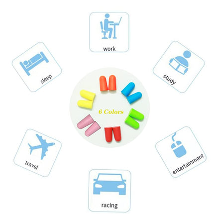 6 Pairs of Foam Earplugs, Noise Reducing Earplugs, Sleep Earplugs, Soundproof Earplugs for Work, Study, Noisy Places